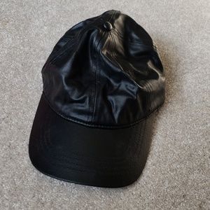 Faux Leather Baseball Hat